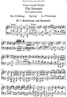 Partition complète, Die Jahreszeiten, The Seasons, Haydn, Joseph