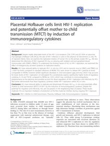 Placental Hofbauer cells limit HIV-1 replication and potentially offset mother to child transmission (MTCT) by induction of immunoregulatory cytokines