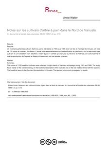 Notes sur les cultivars d arbre à pain dans le Nord de Vanuatu - article ; n°1 ; vol.88, pg 3-18