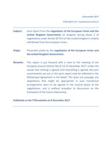 Brexit : le rapport de l Union européenne