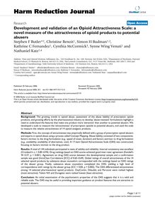 Development and validation of an Opioid Attractiveness Scale: a novel measure of the attractiveness of opioid products to potential abusers