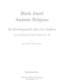 Partition complète, Etüden für zwei Violinen, G major, Bloch, József