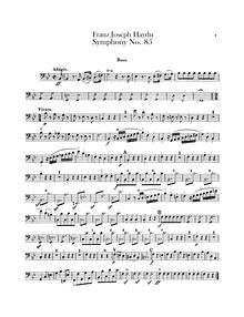 Partition Basses, Symphony No.85 en B♭ major, “La Reine”, Sinfonia No.85, “The Queen (of France)”