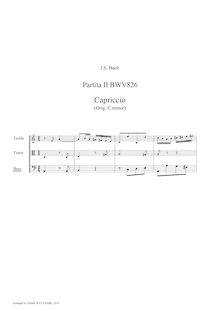 Partition , partie 3: viole de basse, 6 partitas, Clavier-Übung I