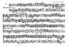 Partition Sonata No.3 en B♭ major, Premier livre de sonates à violon seul et la basse.... par Mr Francoeur le fils... Gravée par le sr Hue
