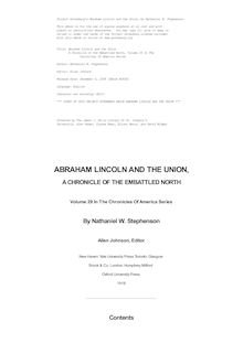 Abraham Lincoln and the Union; a chronicle of the embattled North