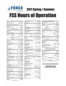 FSS Hours of Operation