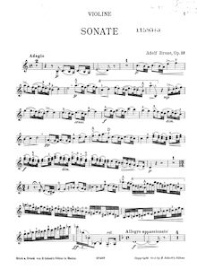 Partition de violon, Sonate pour violon et piano, Brune, Adolf