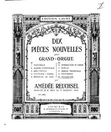 Partition , Toccatina, Dix pièces nouvelles pour grand-orgue, Op.180