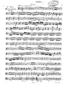 Partition altos, Symphony No.2, C minor, Ries, Ferdinand