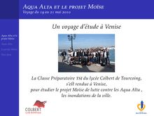 Aua Alta et le projet Moïse Un voyage d étude à Venise