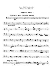 Partition Trombone 1, 2, 3 (ténor, basse clefs), Tuba, Slavonic March