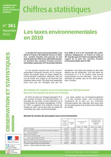 Les taxes environnementales en 2010.