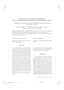 Evaluación de vainas de quebracho (Acacia farnesiana) en alimentación de ganado lanar (Assessment of quebracho (Acacia farnesiana) pods utilization in )