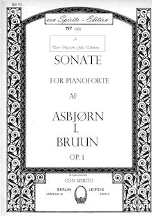 Partition Cover, Piano Sonata, C minor, Bruun, Asbjørn Ibsen
