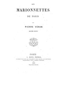 Les marionnettes de Paris (2e édition) / par Pierre Véron