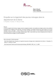 Enquête sur le logement des jeunes ménages dans le département de la Seine - article ; n°4 ; vol.7, pg 617-636
