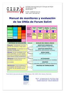 Manual de monitoreo y evaluación de las ONGs de Forum Solint