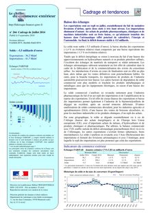 Commerce extérieur de la France - Juillet 2014