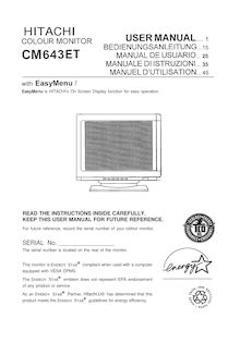 Notice Moniteurs Hitachi  CM643ET