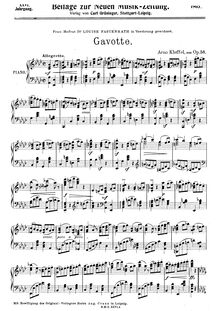 Partition No. - Gavotte, Piano pièces, Op.56, Kleffel, Arno