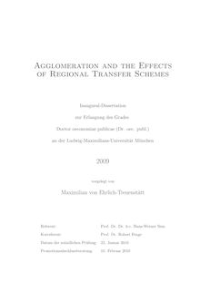 Agglomeration and the effects of regional transfer schemes [Elektronische Ressource] / vorgelegt von Maximilian von Ehrlich-Treuenstätt