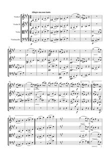Partition , Allegro ma non tanto, corde quatuor No.15, Op.132, A minor
