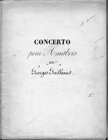 Partition Solo , partie (Draft), hautbois Concerto, Concerto pour Hautbois