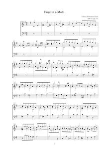 Partition complète, Fugue en E minor, E minor, Bach, Johann Sebastian par Johann Sebastian Bach