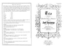 Partition complète et parties, Piano Trio No.4, Op.191