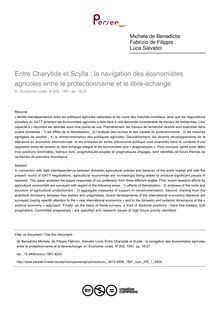 Entre Charybde et Scylla : la navigation des économistes agricoles entre le protectionnisme et le libre-échange - article ; n°1 ; vol.205, pg 16-27