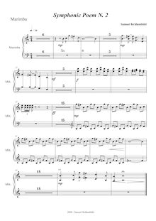 Partition Marimba, symphonique Poem No.2, Krähenbühl, Samuel