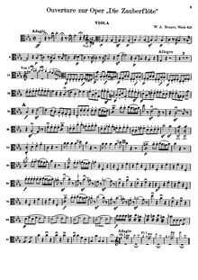 Partition altos, violoncelles / Basses, Die Zauberflöte, The Magic Flute