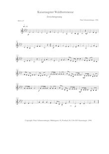 Partition cor (en F), Kaiseraugster Waldhornmesse, Schnurrenberger, Peter par Peter Schnurrenberger