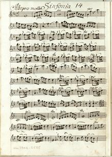 Partition parties [incomplete], Sinfonia en F major, F major, Holzbauer, Ignaz