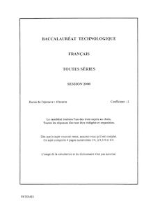 Français 2000 Baccalauréat technologique