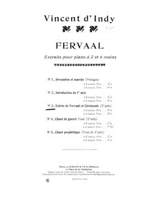 Partition , Entrée de Fervaal et cérémonie., Fervaal, Op.40, Action musicale en trois actes