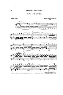 Partition complète, Mai fleuri, Op.28, B major, Chandelier, Albert