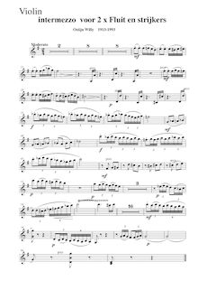 Partition violons I, Intermezzo 2x fluit en strijkers, Ostijn, Willy