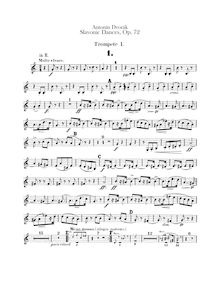 Partition trompette 1, 2 (en E, C, B♭, F, E♭), Slavonic Dances, Slovanské tance