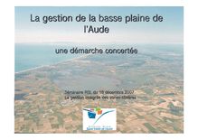 La gestion de la basse plaine de l'Aude