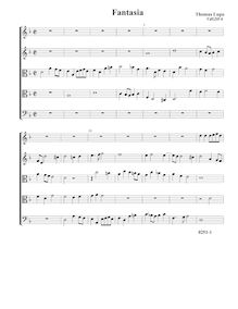 Partition Fantasia VdGS No.6 - partition complète (Tr Tr T T B), fantaisies pour 5 violes de gambe par Thomas Lupo