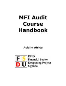 MFI Audit Course Manual