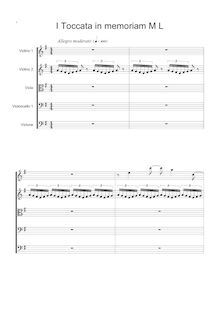 Partition I Toccata en memoriam ML printed Version, slightly revised 2 nov 2009, corde quintette pour Monika Lang