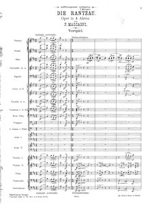 Partition complète, I Rantzau, Opera in quattro atti, Mascagni, Pietro