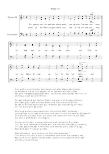 Partition Ps.14: Es spricht der Unweisen Mund wohl, SWV 110, Becker Psalter, Op.5