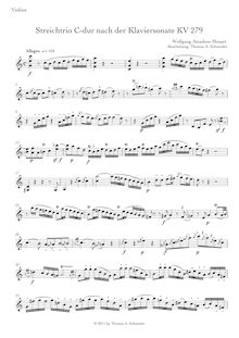 Partition de violon, Piano Sonata No.1, C major, Mozart, Wolfgang Amadeus