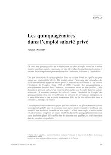Les quinquagénaires dans l emploi salarié privé - article ; n°1 ; vol.368, pg 65-94