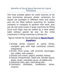 Spout Pouch Manufacturers in India | Spout Pouch Suppliers | Spout Pouch India
