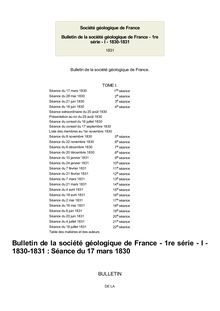 Bulletin de la société géologique de France - 1re série - I - 1830-1831